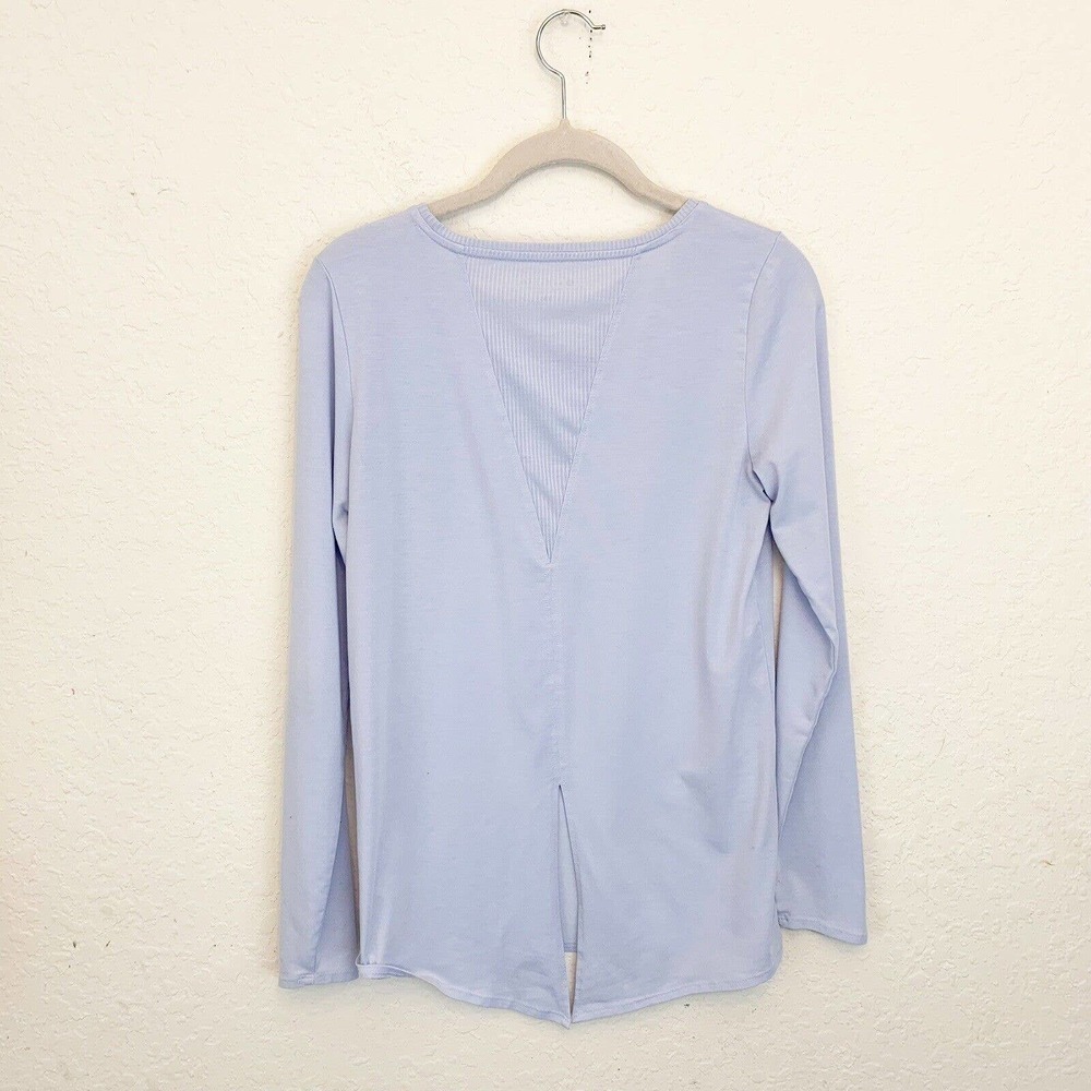 Athleta Semi Fit Long Sleeve Top Tie Detail‎ Blue Yoga Womens XS - Picture 5 of 7
